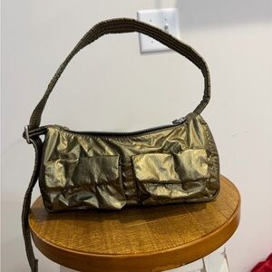 BAGGU Metallic Gold Shoulder Bag